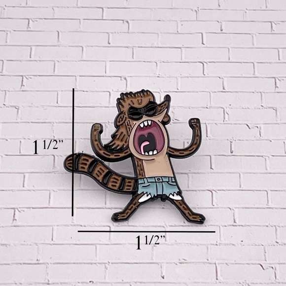 Set Of 2 - Regular Show Enamel Pin Mordecai w/Guitar And Rigby w/Mullet - Picture 3 of 6